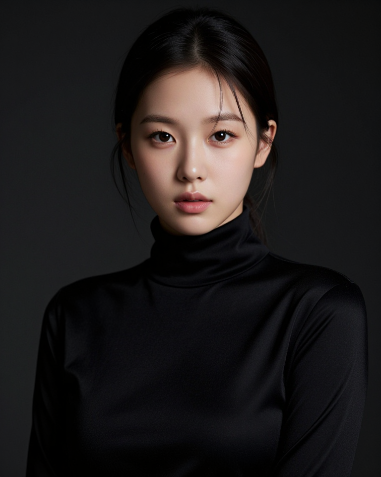 어둠 속의 실크 드레스
